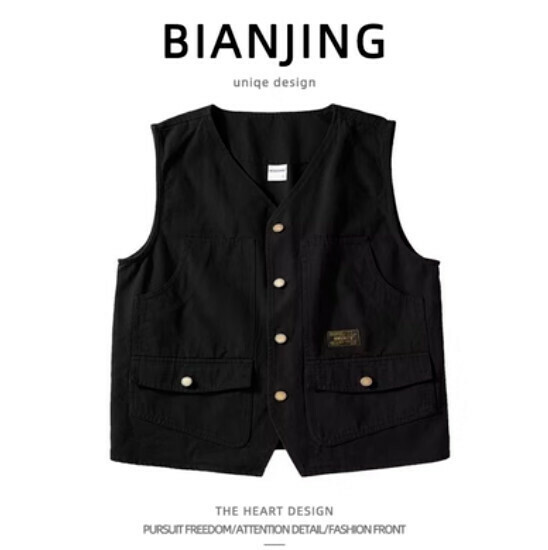 Hot style work vest jacket [black] (size: S-3XL) (please contact customer service to confirm the delivery size after placing the order)