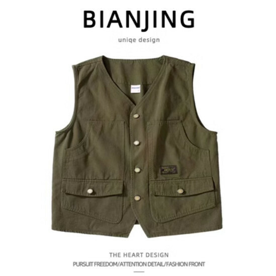 Popular work vest jacket [green] (size: S-3XL) (please contact customer service to confirm the delivery size after placing the order)