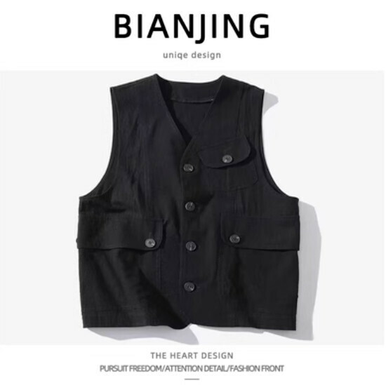 Hot style work vest jacket [black] (size: S-3XL) (please contact customer service to confirm the delivery size after placing the order)