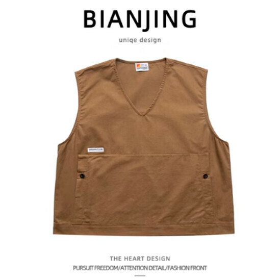 Hot style work vest jacket [brown] (size: S-3XL) (please contact customer service to confirm the delivery size after placing the order)