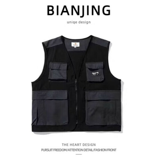Hot style work vest jacket [black] (size: S-3XL) (please contact customer service to confirm the delivery size after placing the order)