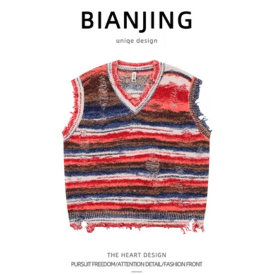 Popular knitted sweater vest [red] (size: S-2XL) (please contact customer service to confirm the delivery size after placing the order)