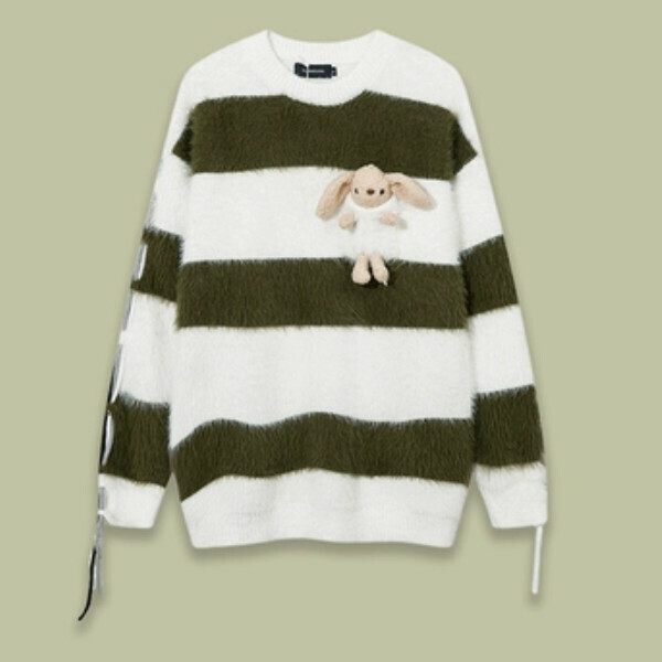 Popular SAYLAM American street retro color [Pocket Rabbit] White Please contact customer service to confirm the size after placing the order