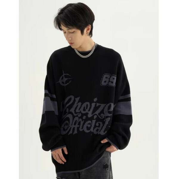Popular niche chic lazy style autumn and winter sweater [black size M-XL, please confirm the delivery size with customer service after placing the order]