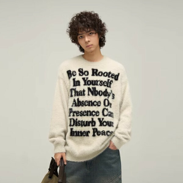 Popular lazy style round neck sweater for couples [Light gray, actual grayish color S-XL, please confirm with customer service for delivery size after placing order]