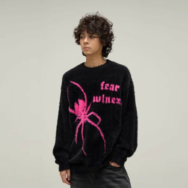 Popular spider winter mink sweater [black sizes S-XL, confirm delivery size with customer service after placing order]