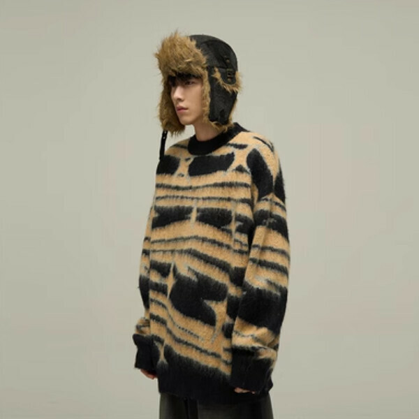 Popular retro star jacquard design sweater [Yellow M-XL sizes, please confirm the delivery size with customer service after placing the order]