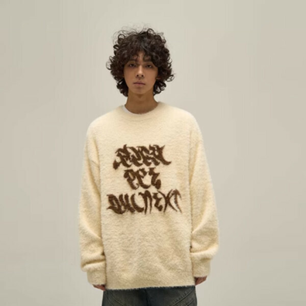 Popular thickened loose round neck sweater [Apricot M-XL sizes, please confirm the delivery size with customer service after placing the order]