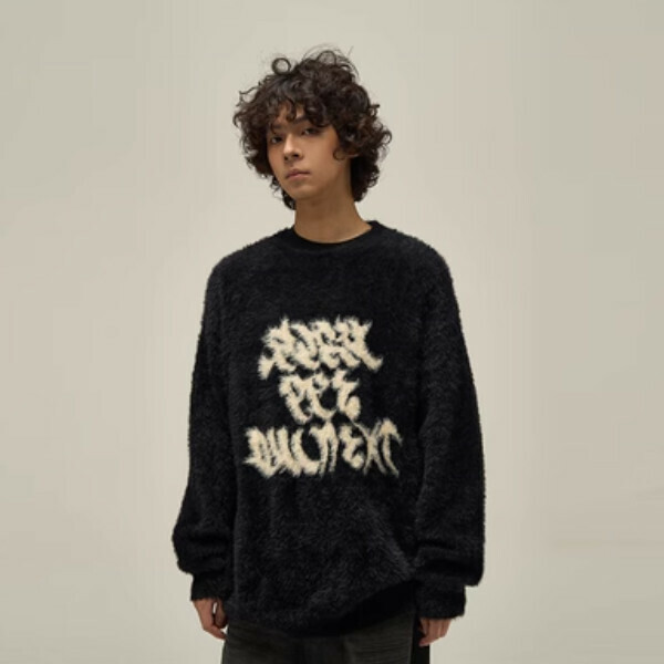 Popular thickened loose round neck sweater [Black M-XL sizes, please confirm the delivery size with customer service after placing the order]