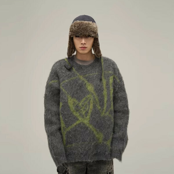 Hot style retro couple's super thick round neck sweater [Gray M-XL sizes, please confirm the delivery size with customer service after placing the order]