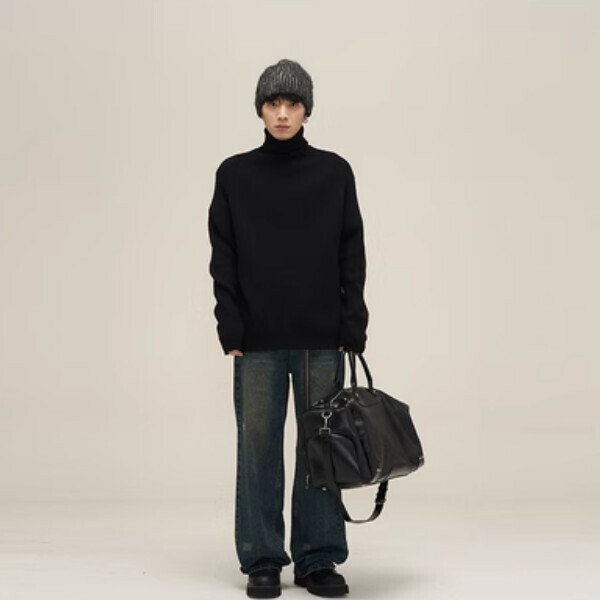 Popular solid color sweater [Black size M-2XL, please confirm the delivery size with customer service after placing the order]