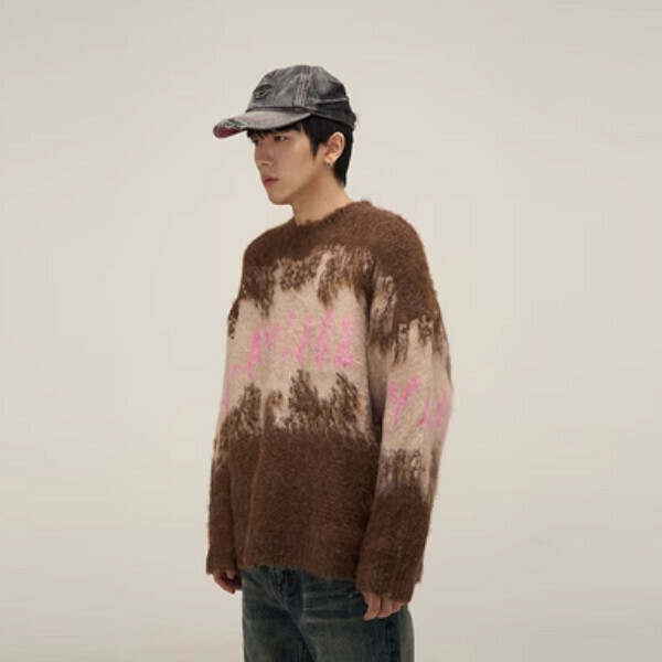 Popular retro lazy sweater [Coffee color M-XL sizes, please confirm the delivery size with customer service after placing the order]
