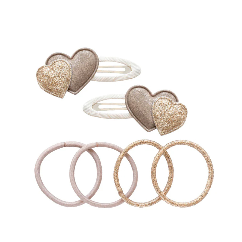 德國Billy loves Audrey 雙心形按扣髮圈套組-SALTED CARAMEL