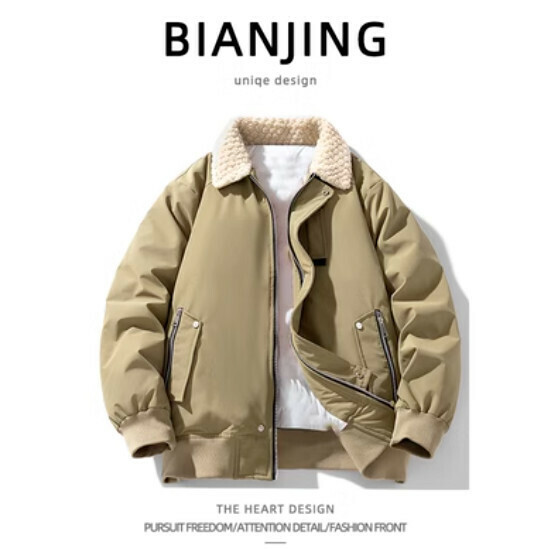 New style lapel sherpa cotton jacket [green] (size: S-2XL) (please contact customer service to confirm the delivery size after placing the order)