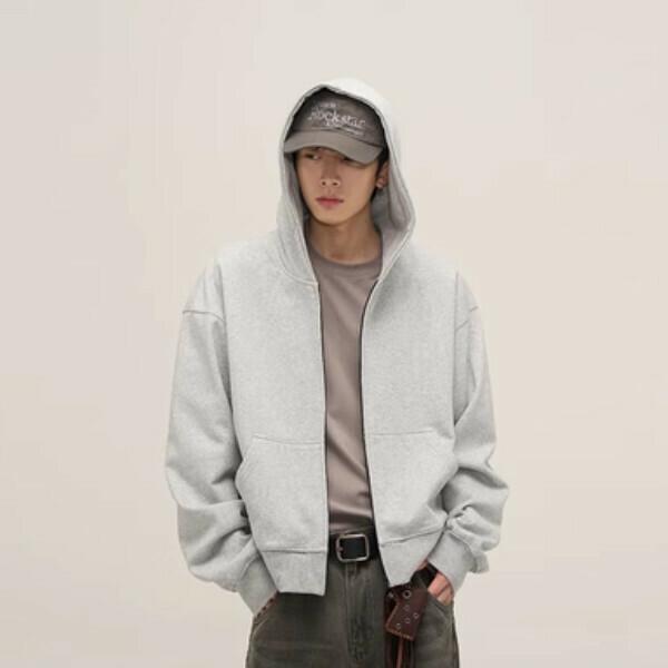 New cleanfit zipper sweatshirt jacket [gray zipper size S-XL, confirm delivery size with customer service after placing order]