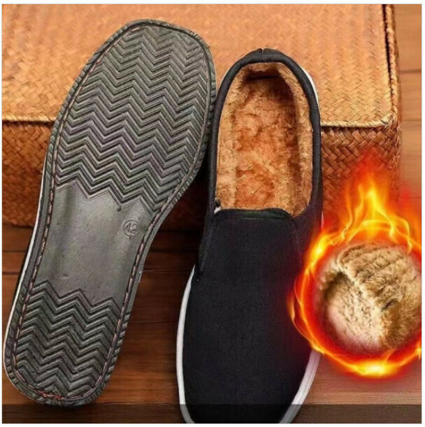 Hot Recommended [Special Offer] Old Beijing Cloth Shoes Non-slip and Wear-Resistant Casual Shoes [Black (Added Velvet)] [Code 39]