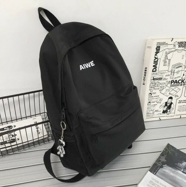 Popular trendy brand backpack for men (black with astronaut pendant)