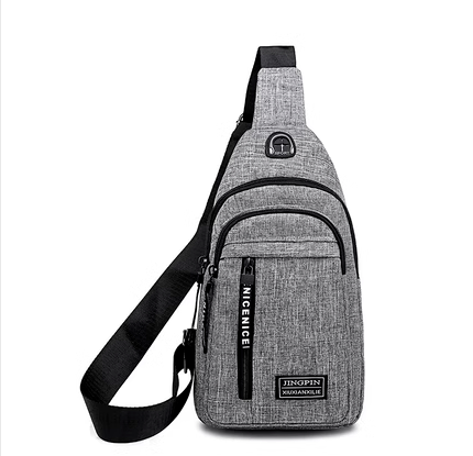 Hot Recommended Men's Chest Bag, Crossbody Bag, Shoulder Bag, Sports and Leisure Crossbody Bag [7504 Gray]
