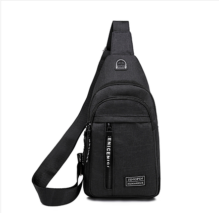 Hot Recommended Men's Chest Bag, Crossbody Bag, Shoulder Bag, Sports and Leisure Crossbody Bag [7504 Black]