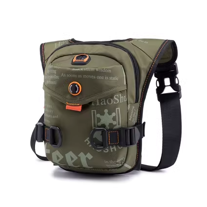 Hot recommended multifunctional casual waist and leg bag for men, crossbody waist bag, outdoor sports fitness running and cycling fishing leg bag [Army Green]