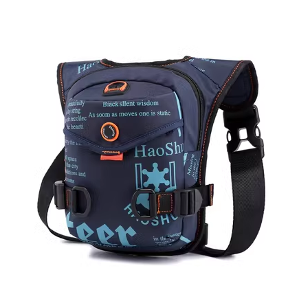 Hot recommended multifunctional casual waist and leg bag for men, crossbody waist bag, outdoor sports fitness running and cycling fishing leg bag [dark blue]