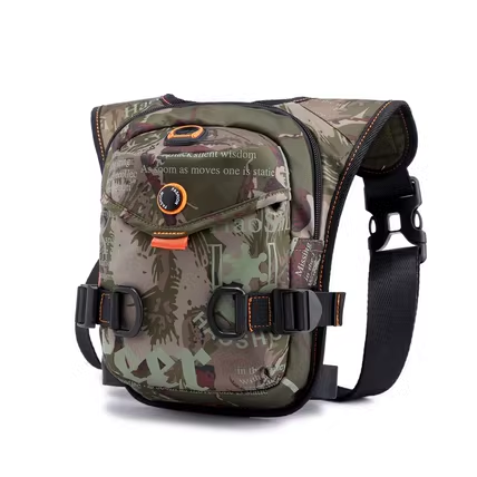 Hot recommended multifunctional casual waist and leg bag for men, crossbody waist bag, outdoor sports, fitness, running, cycling and fishing leg bag [camouflage color]