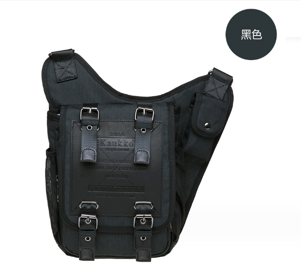 Hot Recommended Men's Canvas Retro Messenger Bag, Crossbody Bag, Waist Bag [Nylon Black]