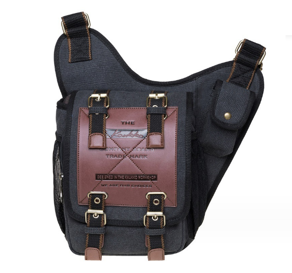 Hot Recommended Men's Canvas Retro Messenger Bag, Crossbody Bag, Waist Bag [Black]