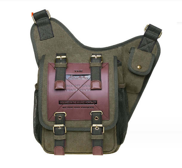 Hot Recommended Men's Canvas Retro Messenger Bag, Crossbody Bag, Waist Bag [Military Green]
