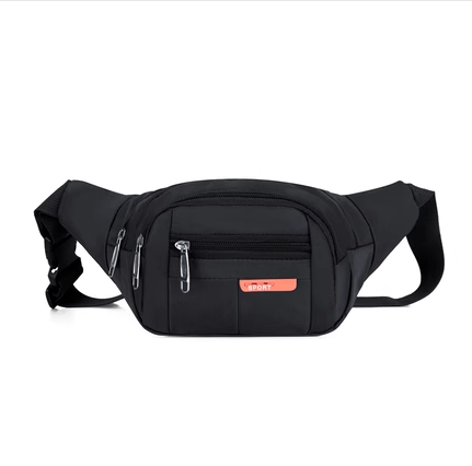 Hot-recommended waist bag for men and women, multi-functional and large-capacity, water-repellent and wear-resistant, outdoor sports mobile phone wallet [Black]