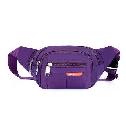 Hot recommended waist bag for men and women, multi-functional and large capacity, water-repellent and wear-resistant, outdoor sports mobile phone wallet [Purple]
