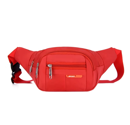 Hot recommended waist bag for men and women, multi-functional and large capacity, water-repellent and wear-resistant, outdoor sports mobile phone wallet [red]