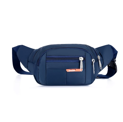 Hot recommended waist bag for men and women, multi-functional and large capacity, water-repellent and wear-resistant, outdoor sports mobile phone wallet [dark blue]