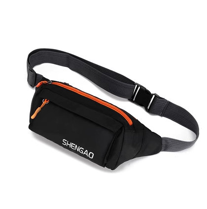 Hot recommended sports running waist bag for men and women, mobile phone waist bag, marathon equipment, fitness ultra-thin invisible belt, multi-functional waterproof [black]