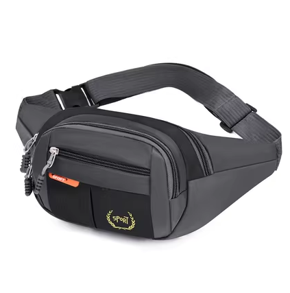 Hot recommended waist bag for men and women, multi-functional and large capacity, water-repellent and wear-resistant, sports mobile phone wallet for construction site work [black]