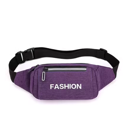 Hotly recommended sports waist bags for men and women, running mobile phone bags, fitness work bags, thin belts [Purple]