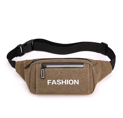 Hot recommended sports waist bag for men and women, running mobile phone bag, fitness work bag, thin belt [brown]