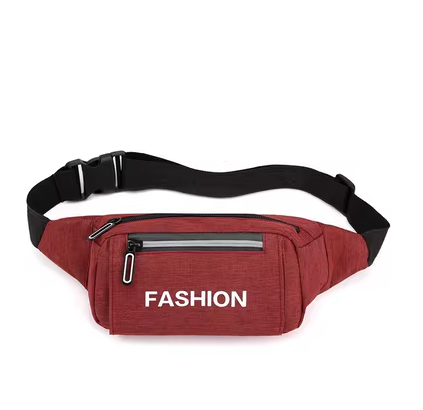 Hot recommended sports waist bag for men and women, running mobile phone bag, fitness work bag, thin belt [red]