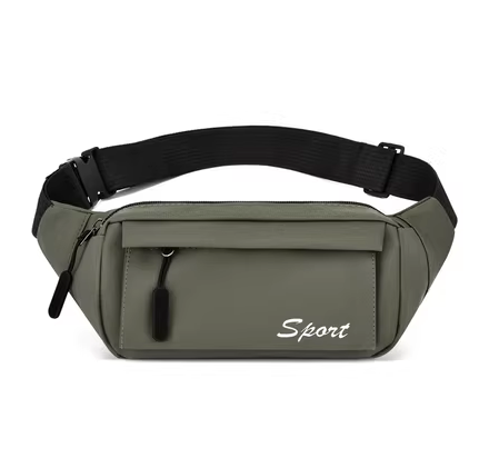 Hot recommended sports waist bag for men and women, mobile phone bag, fitness bag, small bag, belt, multi-function [military green]