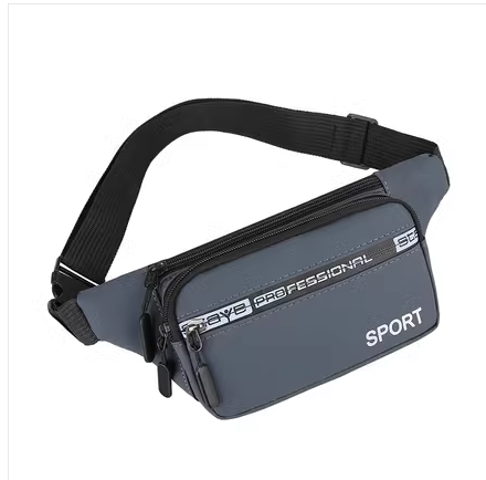 Popular mobile phone belt bag for men and women, thickened wear-resistant outdoor bag, cashier wallet, multi-function [grey]