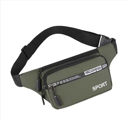 Popular mobile phone belt bag for men and women, thickened wear-resistant outdoor bag, cashier wallet, multi-function [military green]