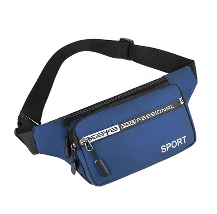 Popular mobile phone belt bag for men and women, thickened wear-resistant outdoor bag, cashier wallet, multi-function [dark blue]