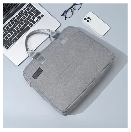 Hot recommended men's multi-layer large capacity laptop bag 15 inches handbag [grey]