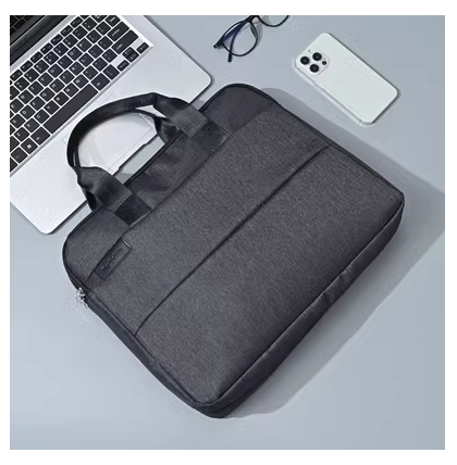 Hot recommended men's multi-layer large capacity laptop bag 15 inches handbag [black]