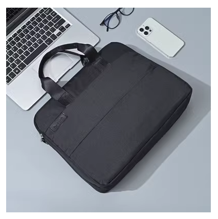 Hot Recommended Men's Multi-Layer Large Capacity Laptop Bag 15-Inch Handbag [Clear Black]