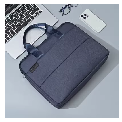 Hot Recommended Men's Multi-Layer Large Capacity Laptop Bag 15-Inch Handbag [Clear Blue]
