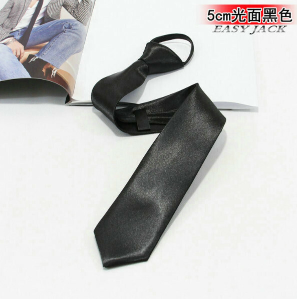 Hot recommendation 5cm narrow zipper tie (glossy black)