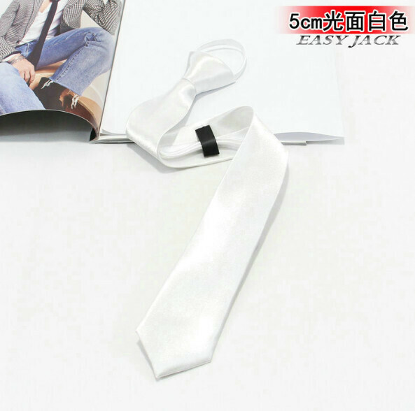 Hot recommendation 5cm narrow zipper tie (glossy white)