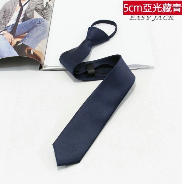 Hot recommendation 5cm narrow zipper tie (matt navy blue)