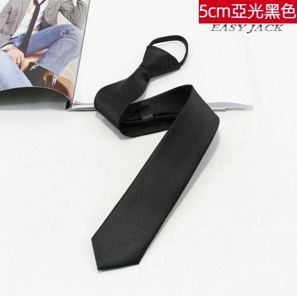Hot recommendation 5cm narrow zipper tie (matt black)